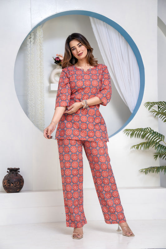 Printed Cord Set for women