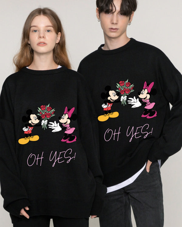 Black OH YES COUPLE  Sweatshirt
