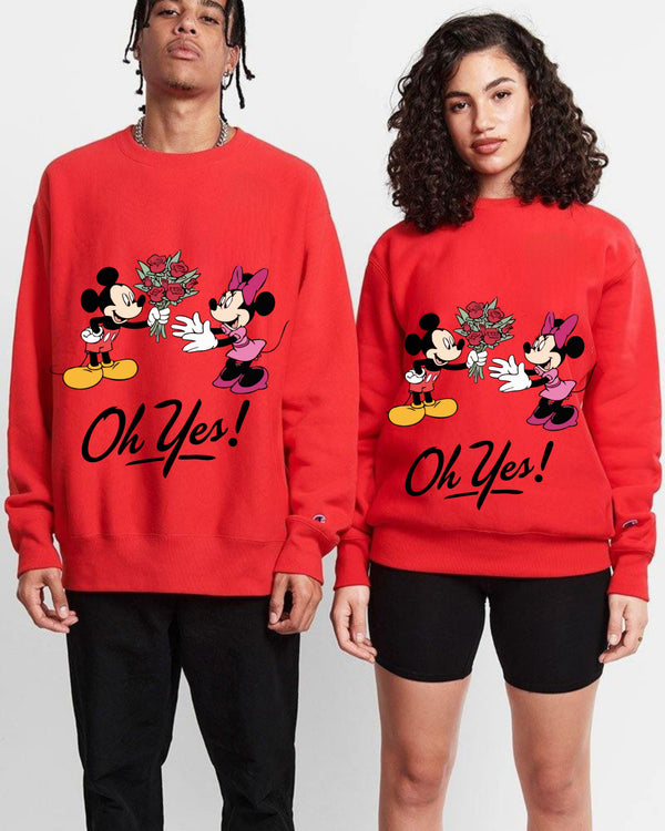 RED OH YES COUPLE  Sweatshirt