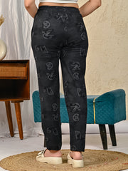 Grey Printed Pajamas for women