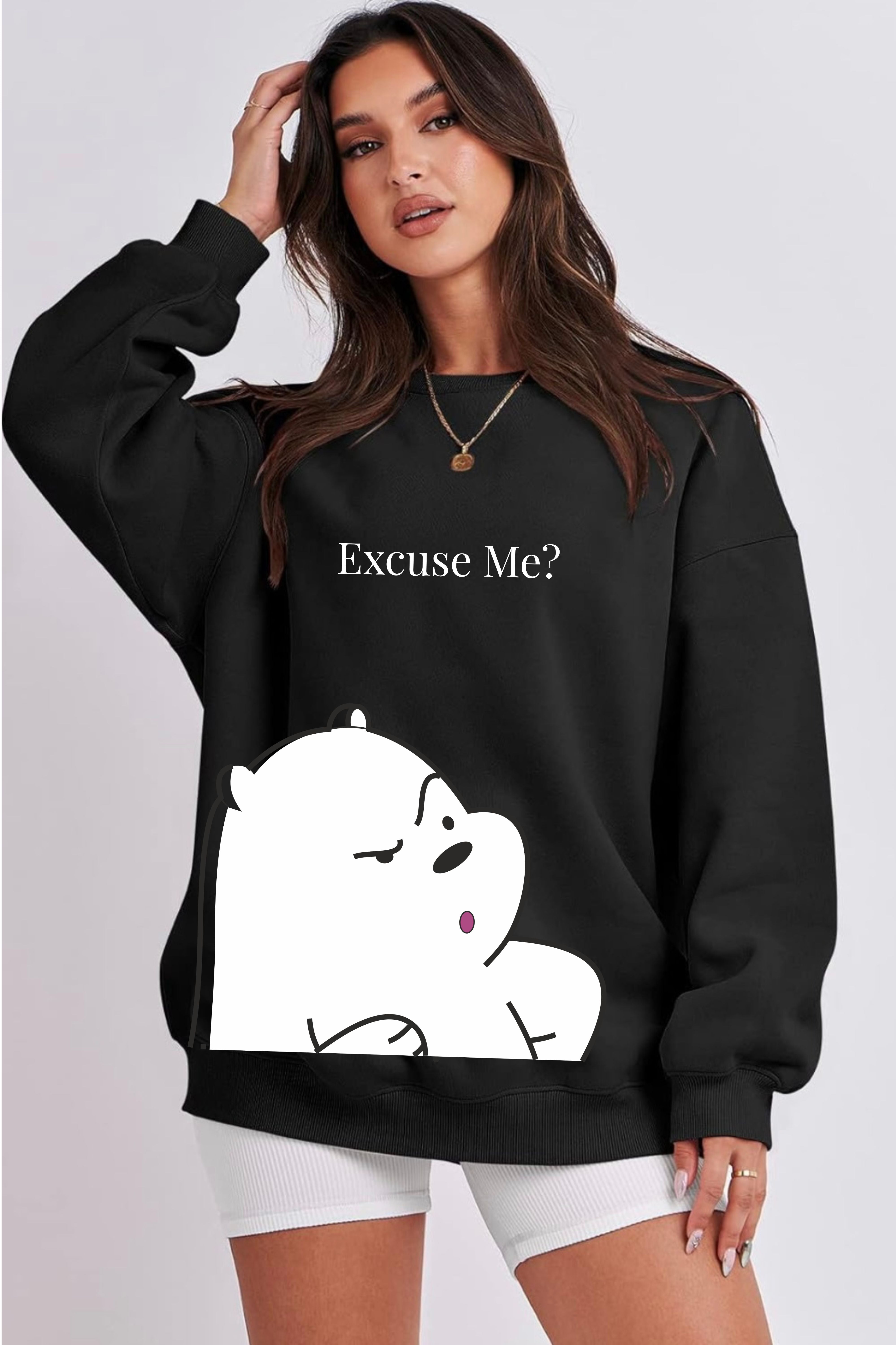 White Panda Oversized Hoodie Women