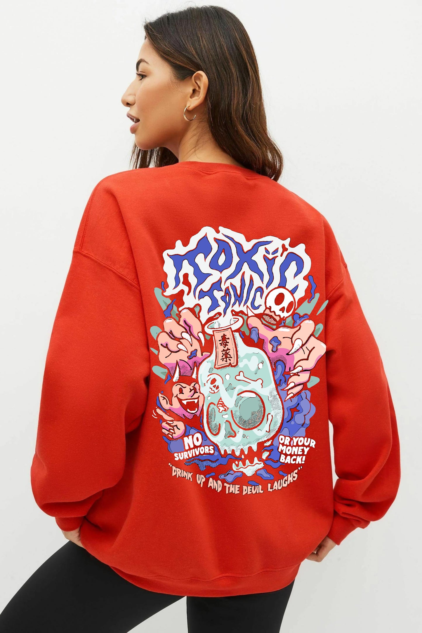 Toxic Printed Oversize Sweatshirt