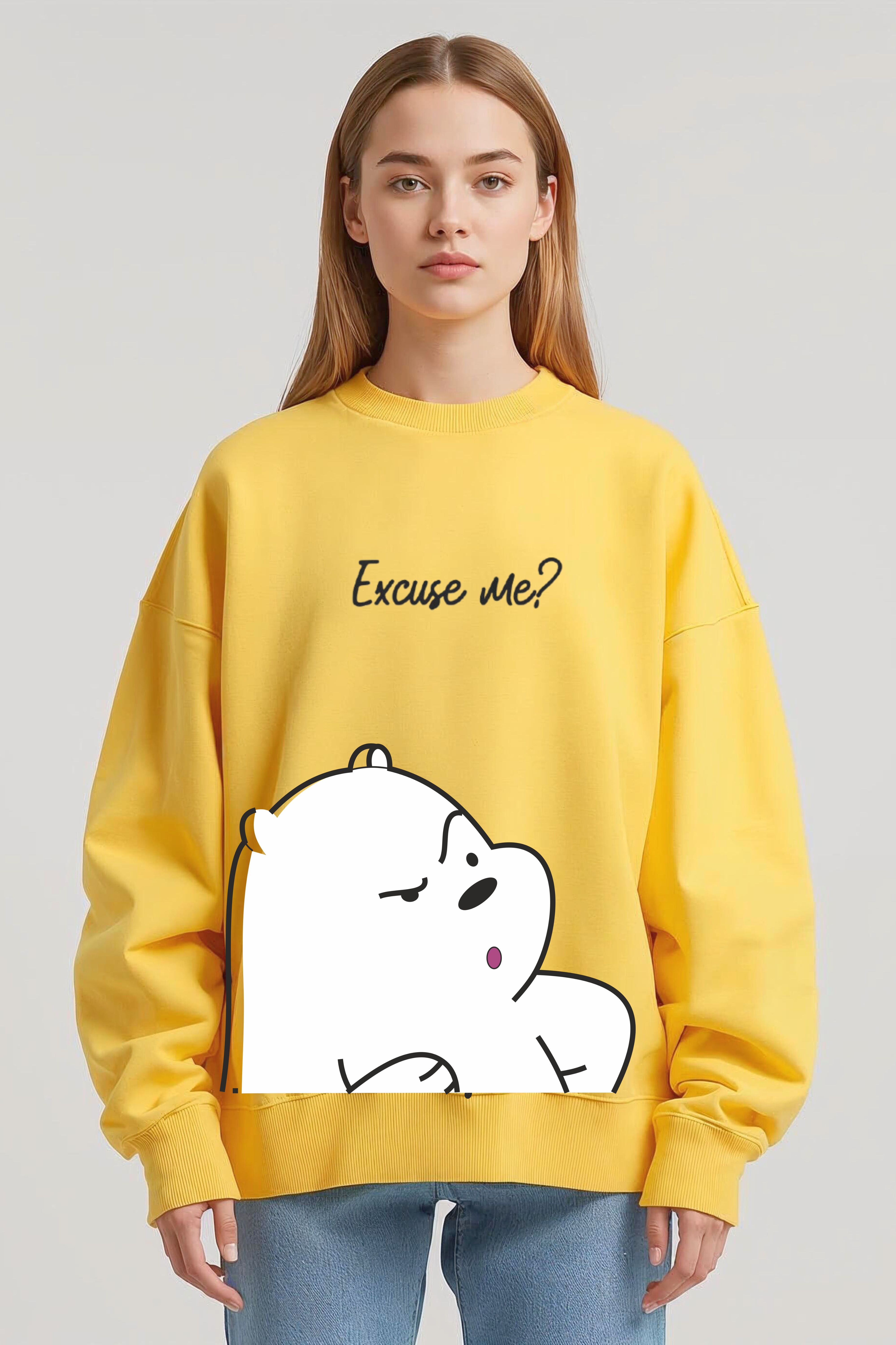 White Panda Oversized Hoodie Women